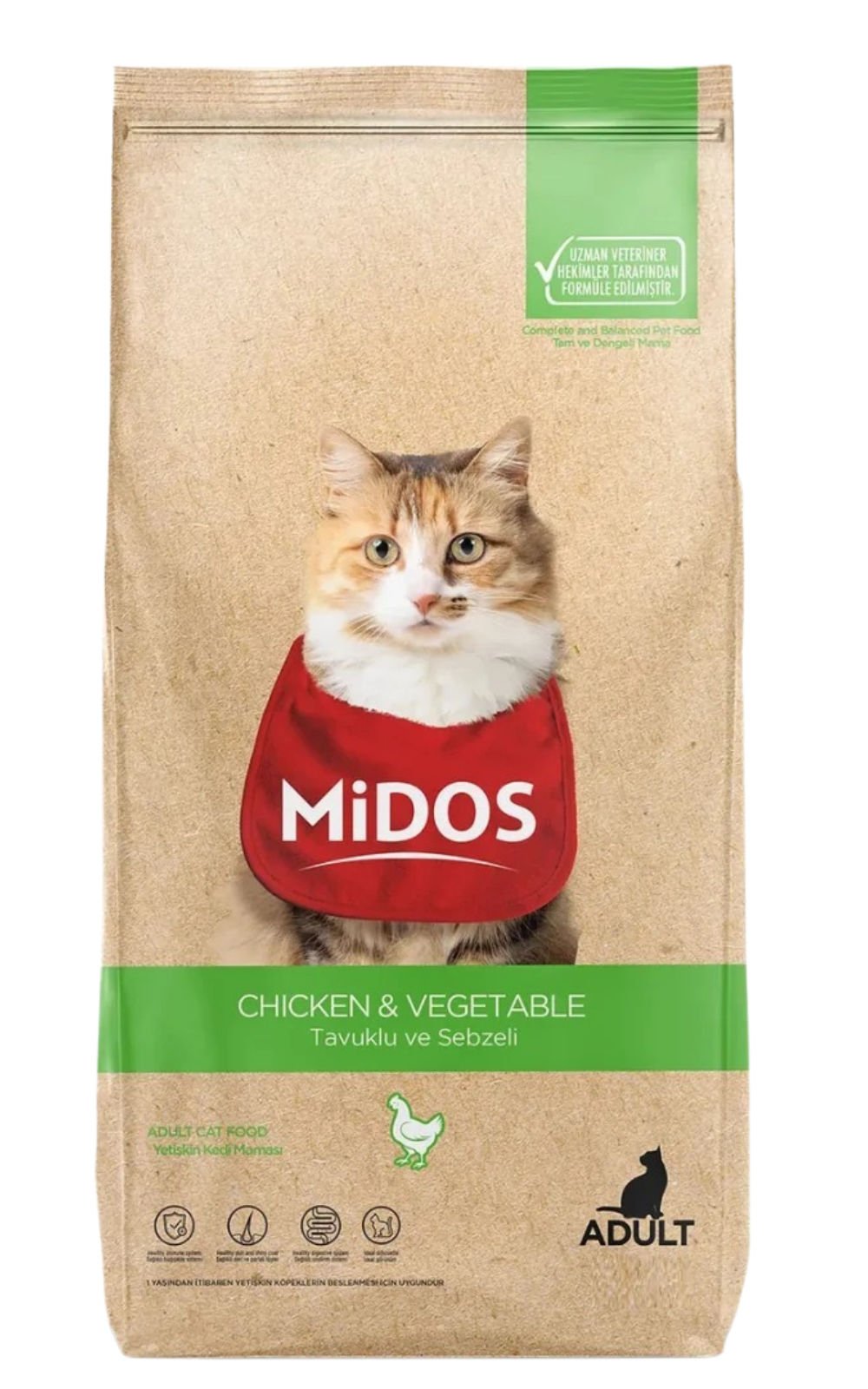 Midos Tavuklu Sebzeli Yetişkin Kedi Maması