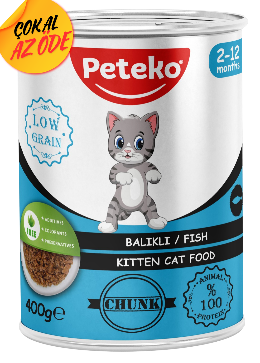 Peteko Parça Balıklı Yavru Kedi Konservesi 400 g