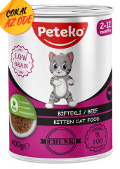 Peteko Parça Biftekli Yavru Kedi Konservesi 400 g