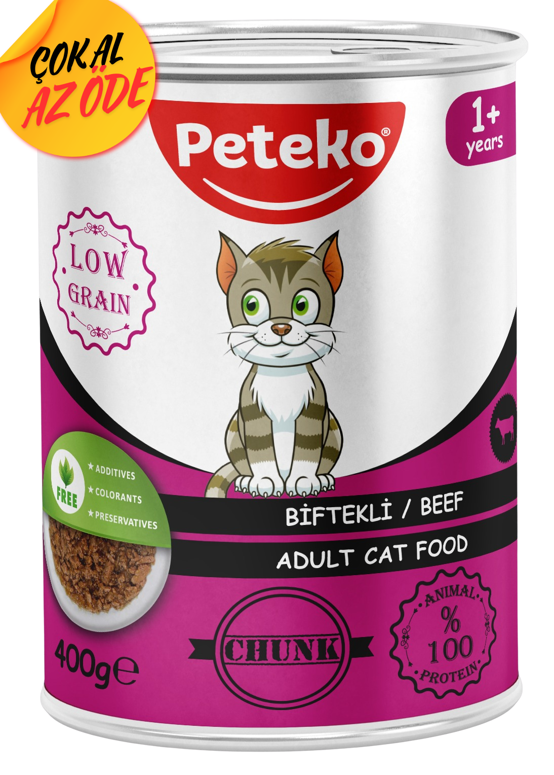 Peteko Parça Biftekli Yetişkin Kedi Konservesi 400 g