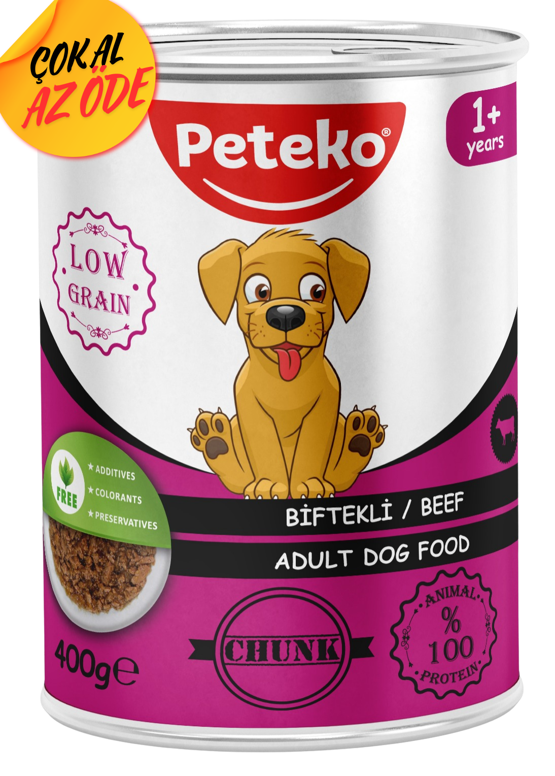 Peteko Parça Biftekli Yetişkin Köpek Konservesi 400 g