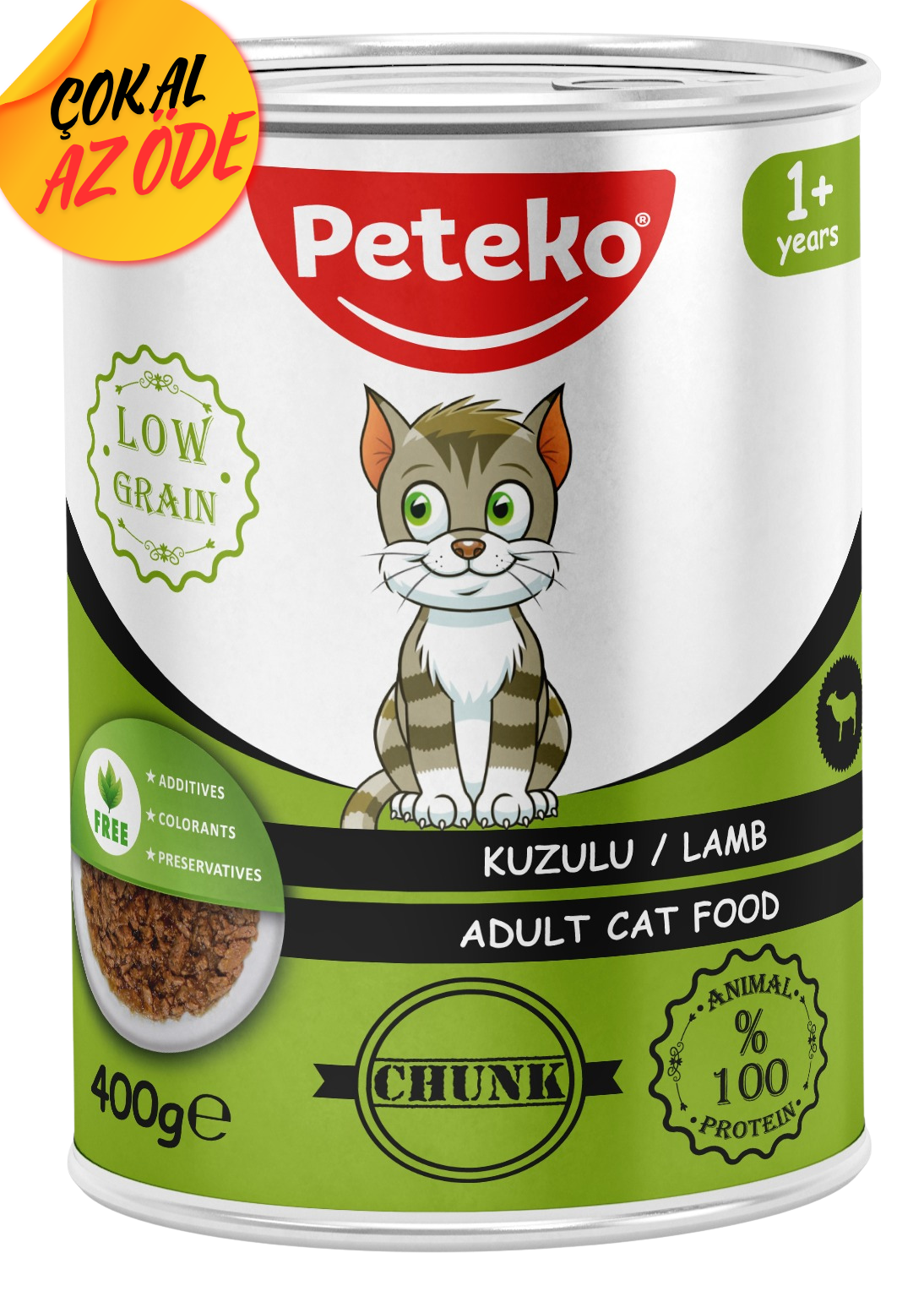 Peteko Parça Kuzulu Yetişkin Kedi Konservesi 400 g