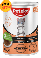 Peteko Parça Somonlu Yavru Kedi Konservesi 400 g
