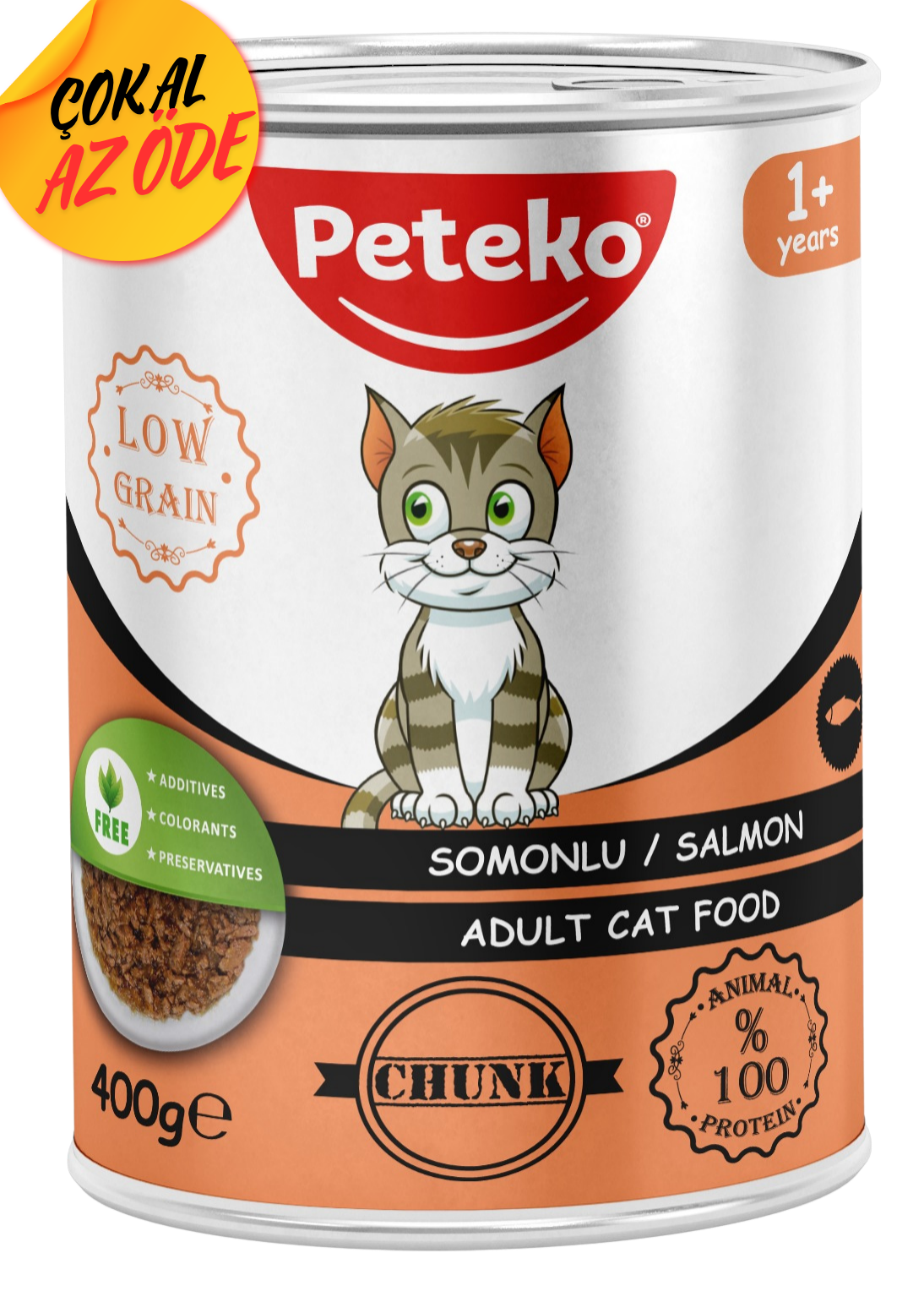 Peteko Parça Somonlu Yetişkin Kedi Konservesi 400 g