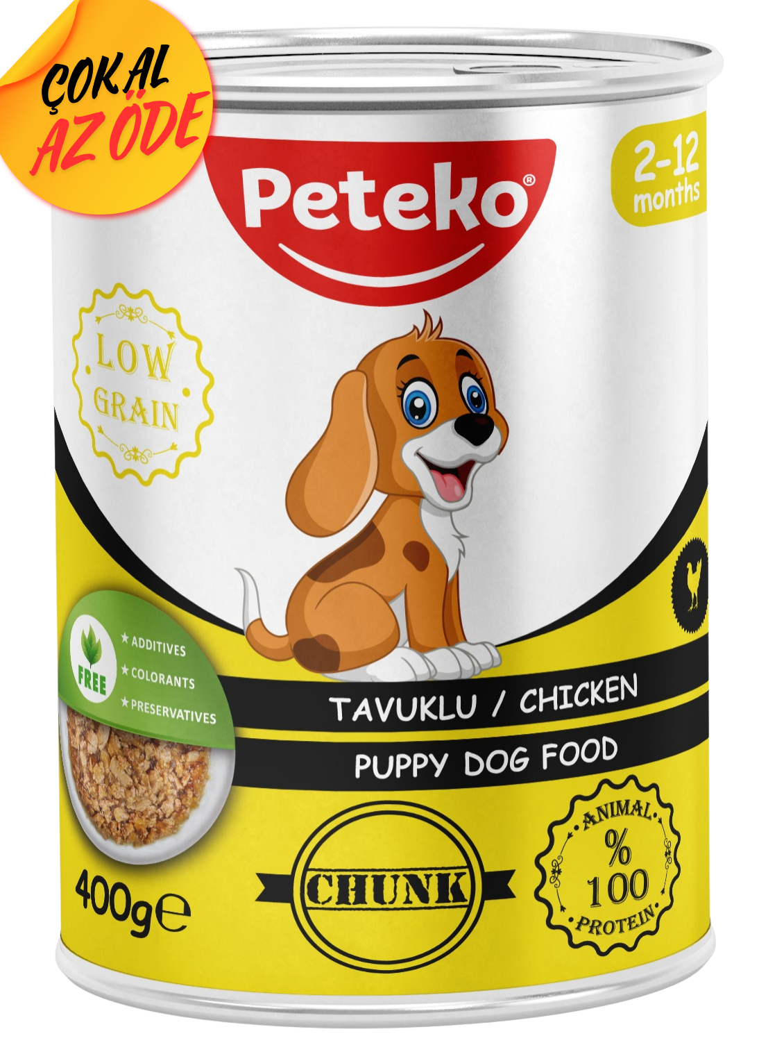 Peteko Parça Tavuklu Yavru Köpek Konservesi 400 g