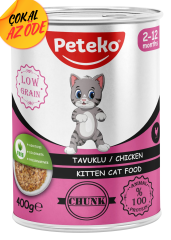 Peteko Parça Tavuklu Yavru Kedi Konservesi 400 g