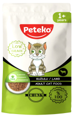Peteko Parça Kuzulu Yetişkin Kedi Maması Pouch 85 gram