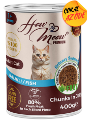 How Meow Parça Balıklı Yetişkin Kedi Konservesi 400 g