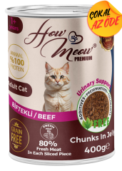 How Meow Parça Biftekli Yetişkin Kedi Konservesi 400 g