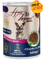 How Meow Parça Biftekli Yetişkin Köpek Konservesi 400 g
