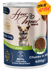 How Meow Parça Kuzulu Yetişkin Köpek Konservesi 400 g