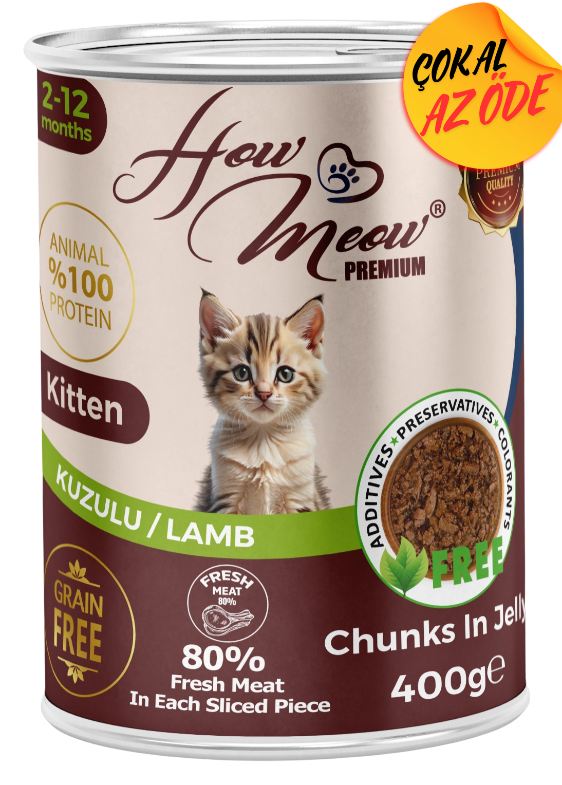 How Meow Parça Kuzulu Yavru Kedi Konservesi 400 g