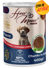 How Meow Parça Tavuk Ciğerli Yavru Köpek Konservesi 400 g