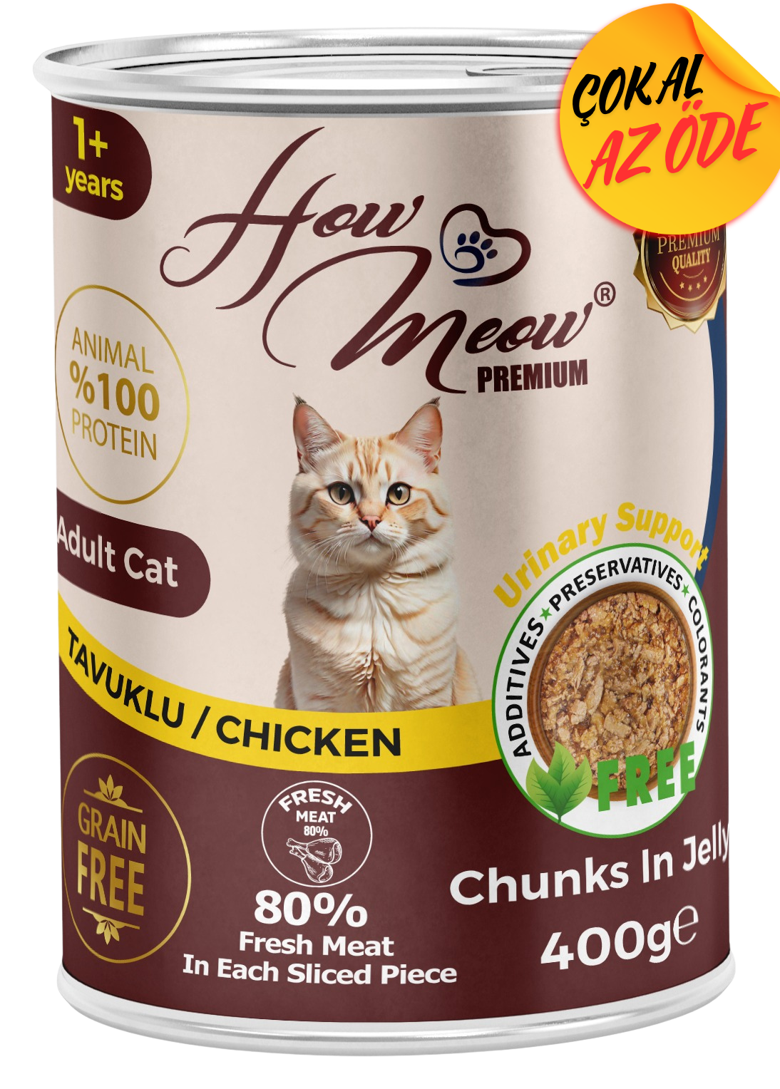 How Meow Parça Tavuklu Yetişkin Kedi Konservesi 400 g
