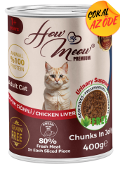 How Meow Parça Tavuk Ciğerli Yetişkin Kedi Konservesi 400 g