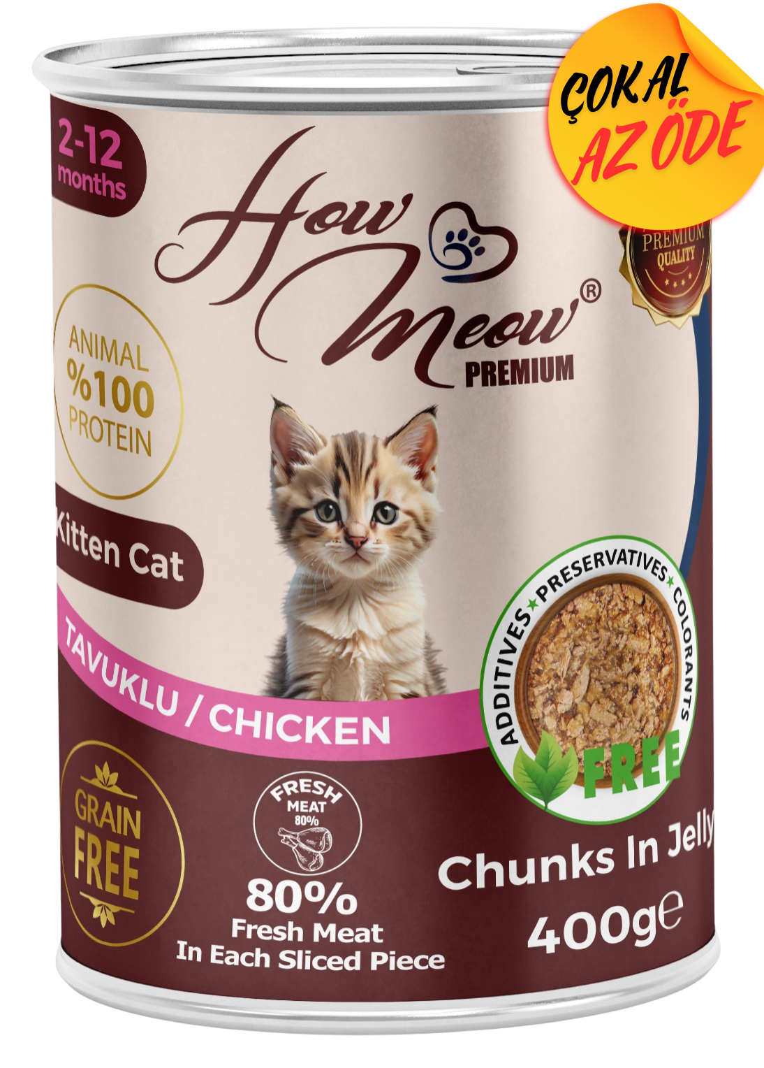 How Meow Parça Tavuklu Yavru Kedi Konservesi 400 g